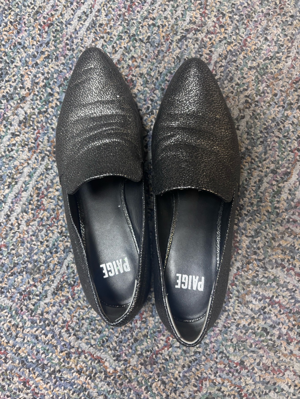 Paige Madison gunmetal metallic loafer